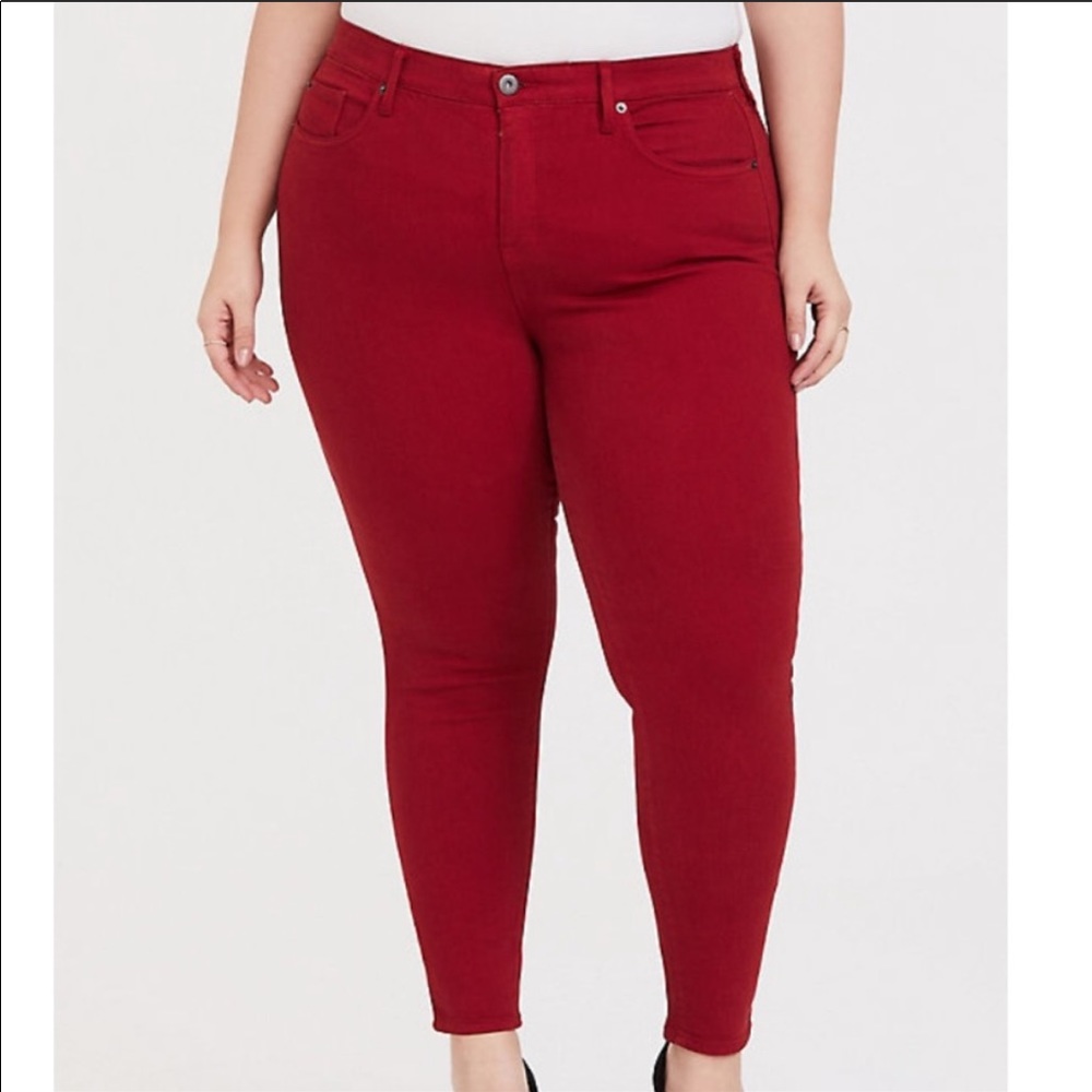 Torrid Sky High Red Skinny Jeans Premium